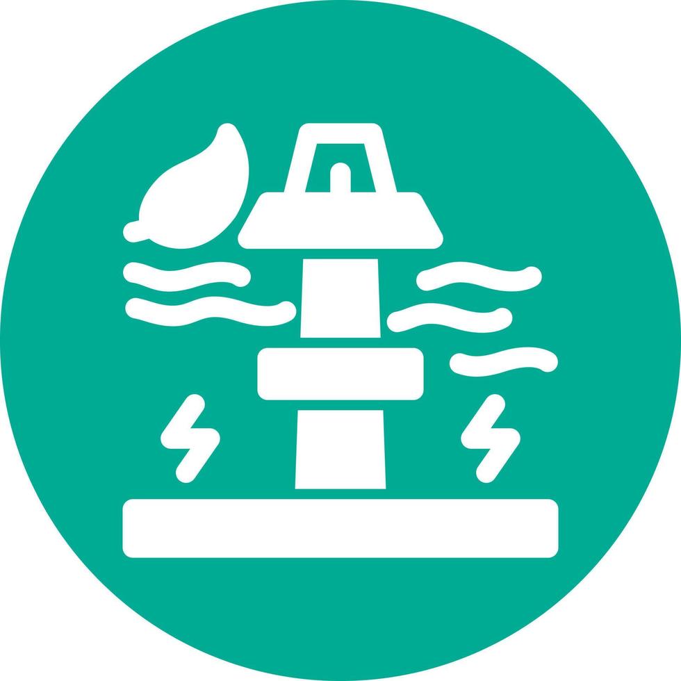 Wave Power Flat Icon vector