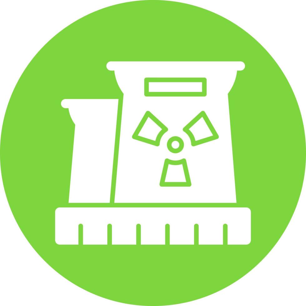 Nuclear Plant Flat Icon vector