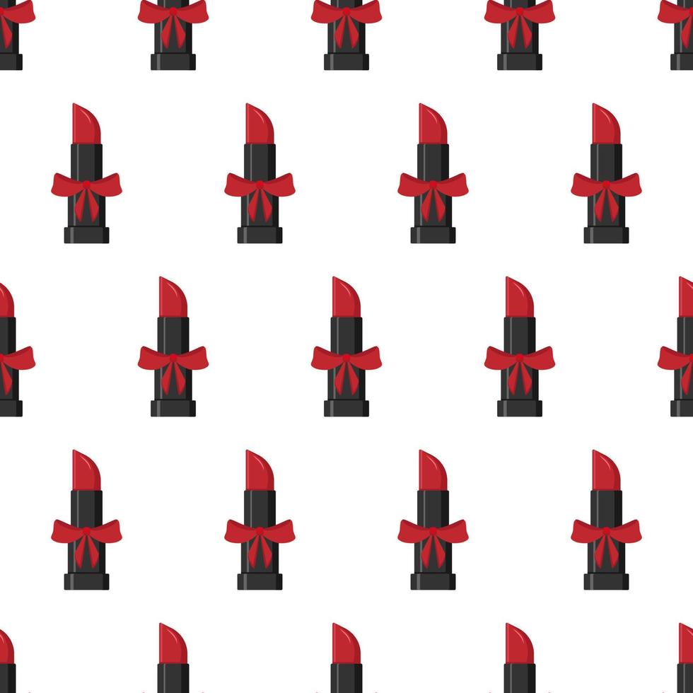 Seamless pattern with red lipstick. vector illustration