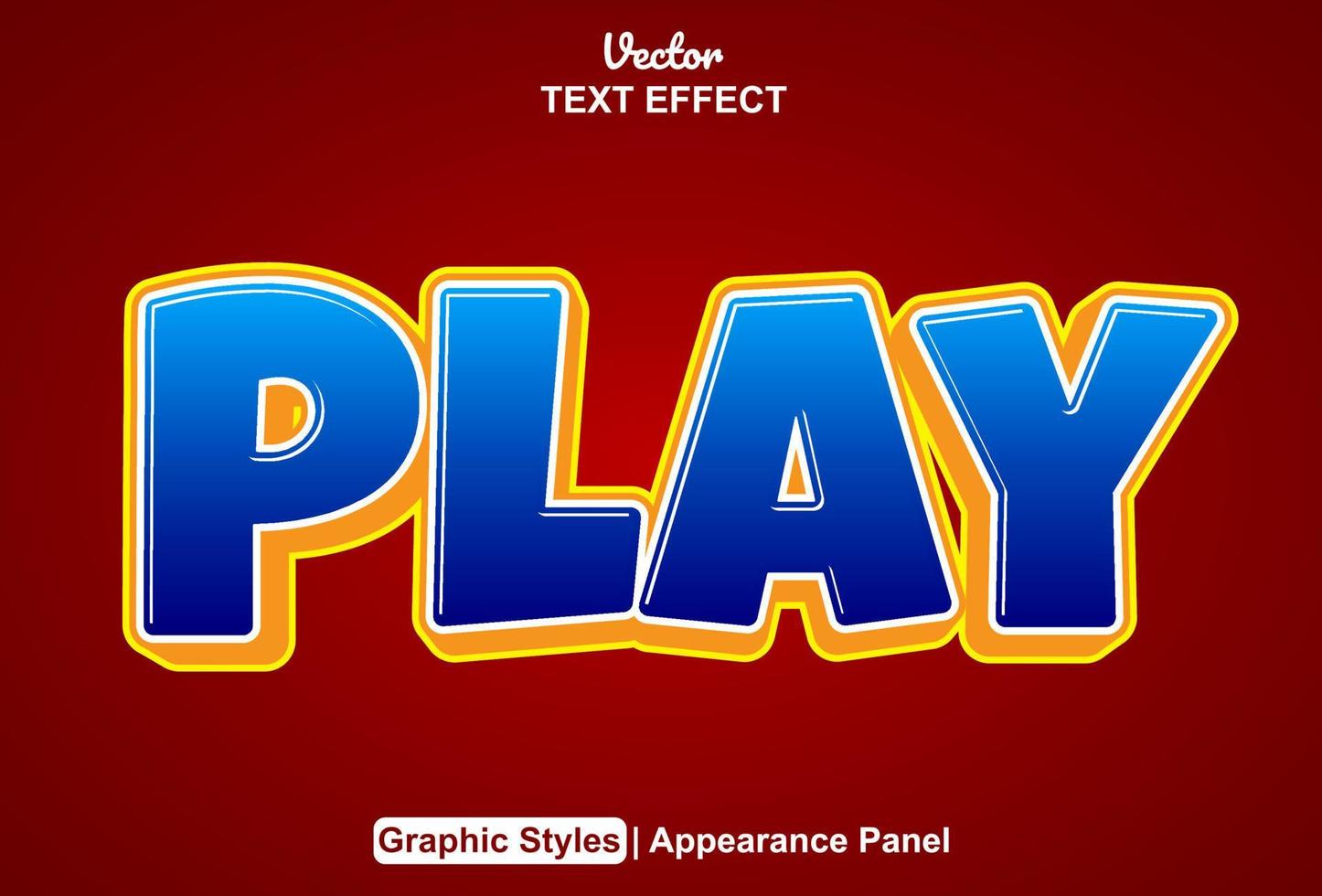 text effect play with graphic style and editable. vector