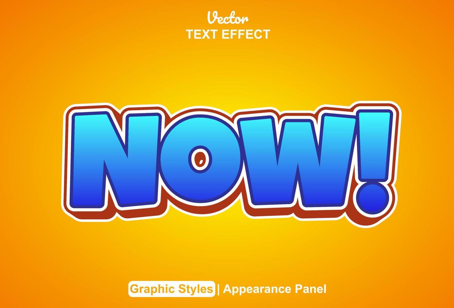 Text effect now with graphic style and editable. vector