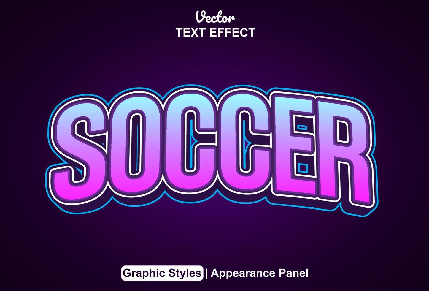 Soccer text effect with graphic style and editable. vector
