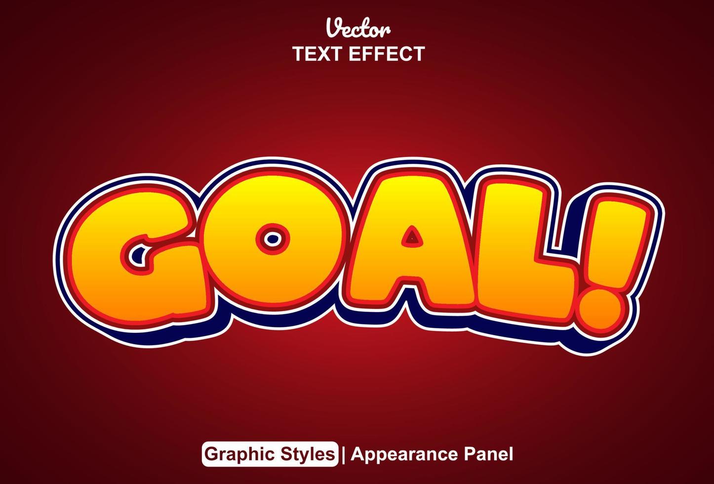 goal text effect with graphic style and editable. vector