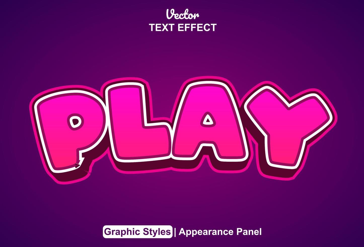 text effect play with graphic style and editable. vector