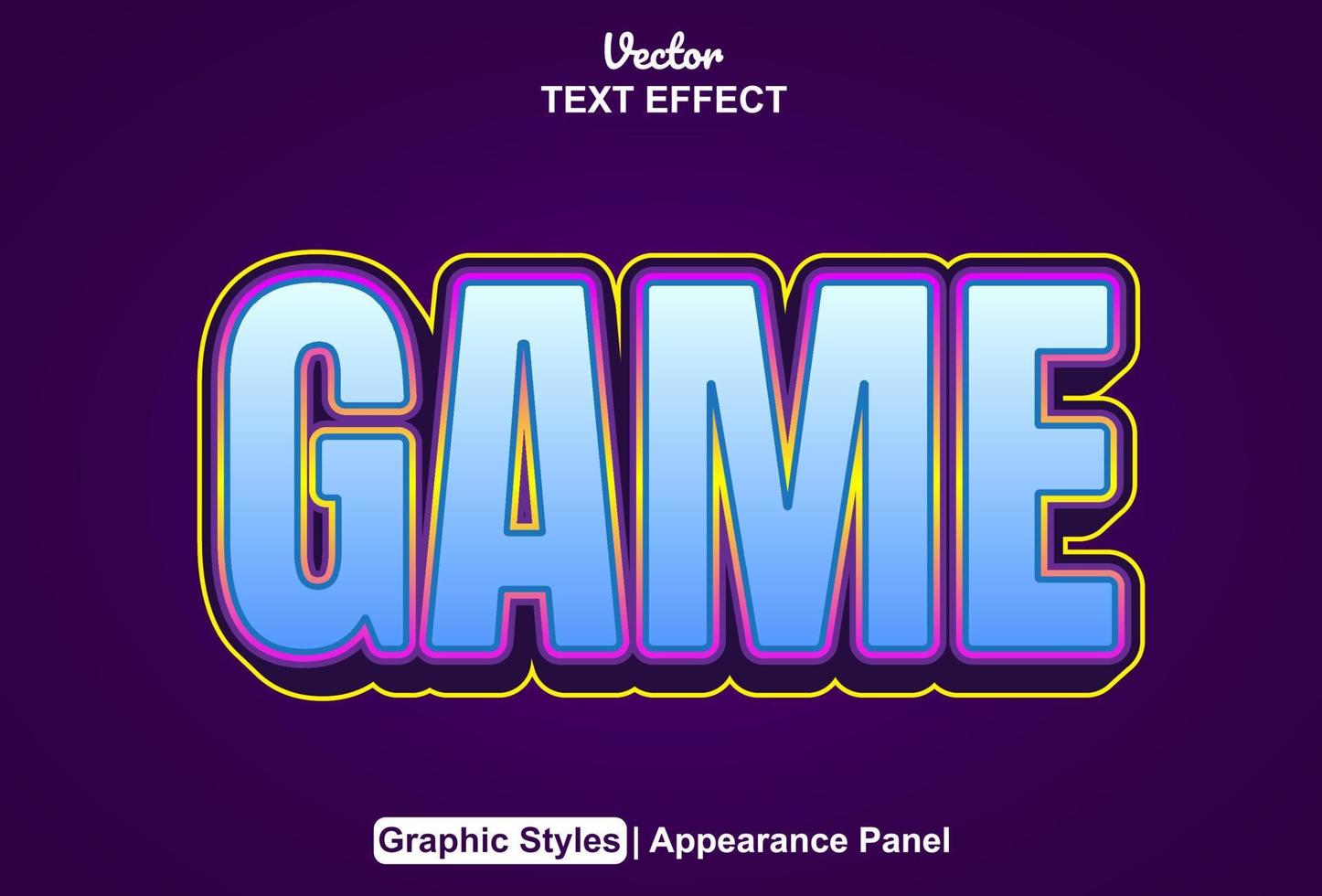 Game text effects with graphic style and editable. vector