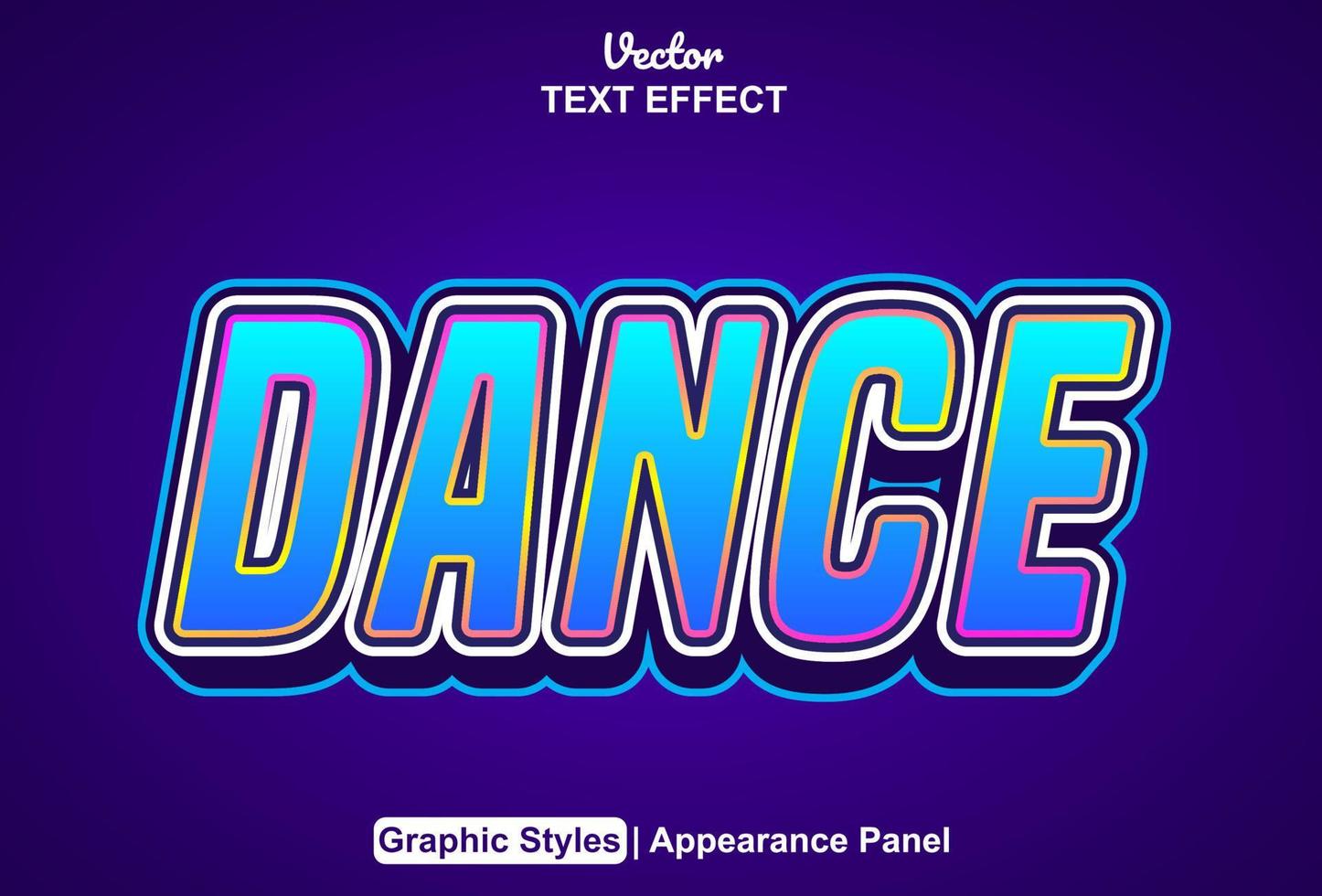 dance text effect with graphic style and editable. 15839139 Vector Art