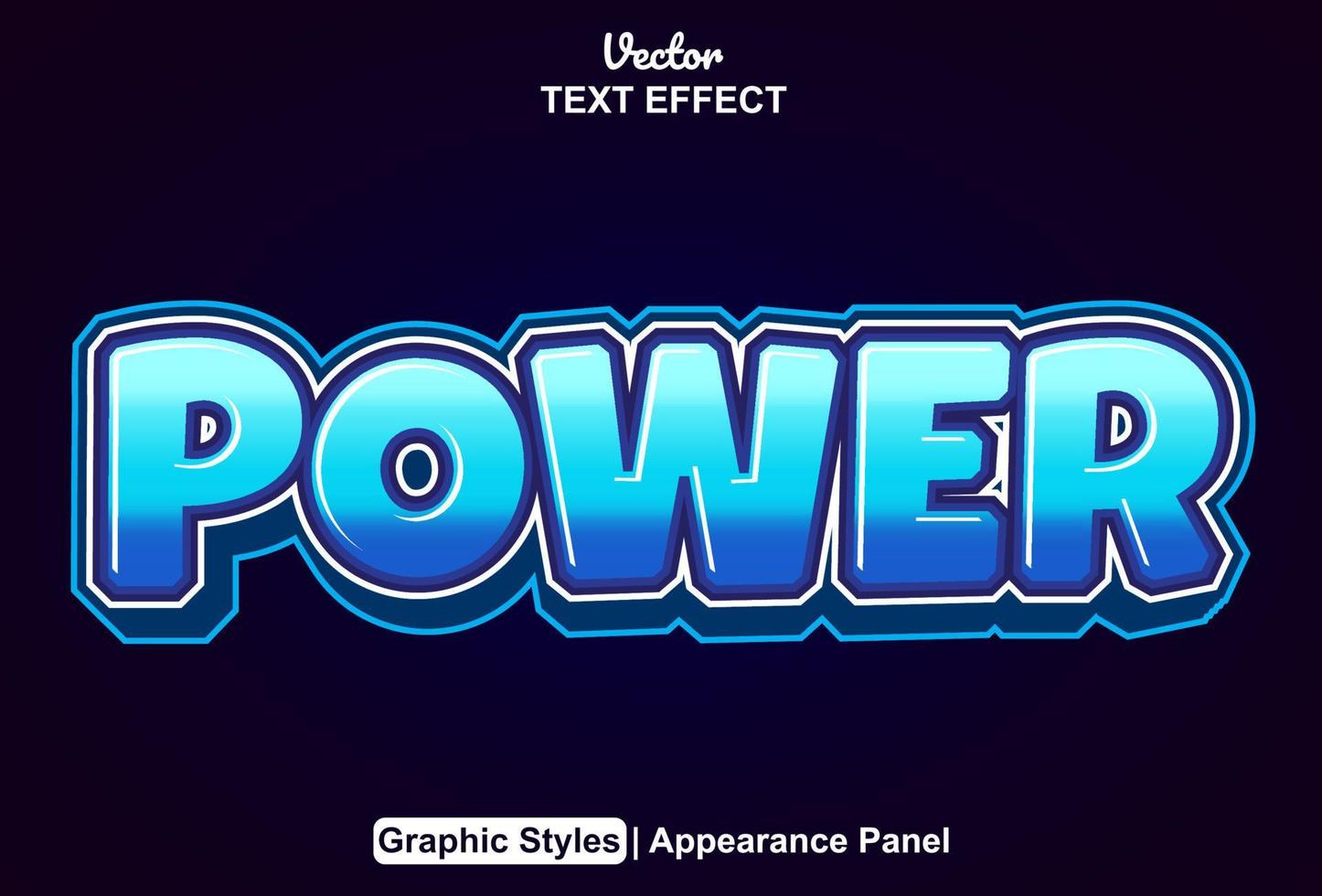 power text effect with graphic style and editable vector