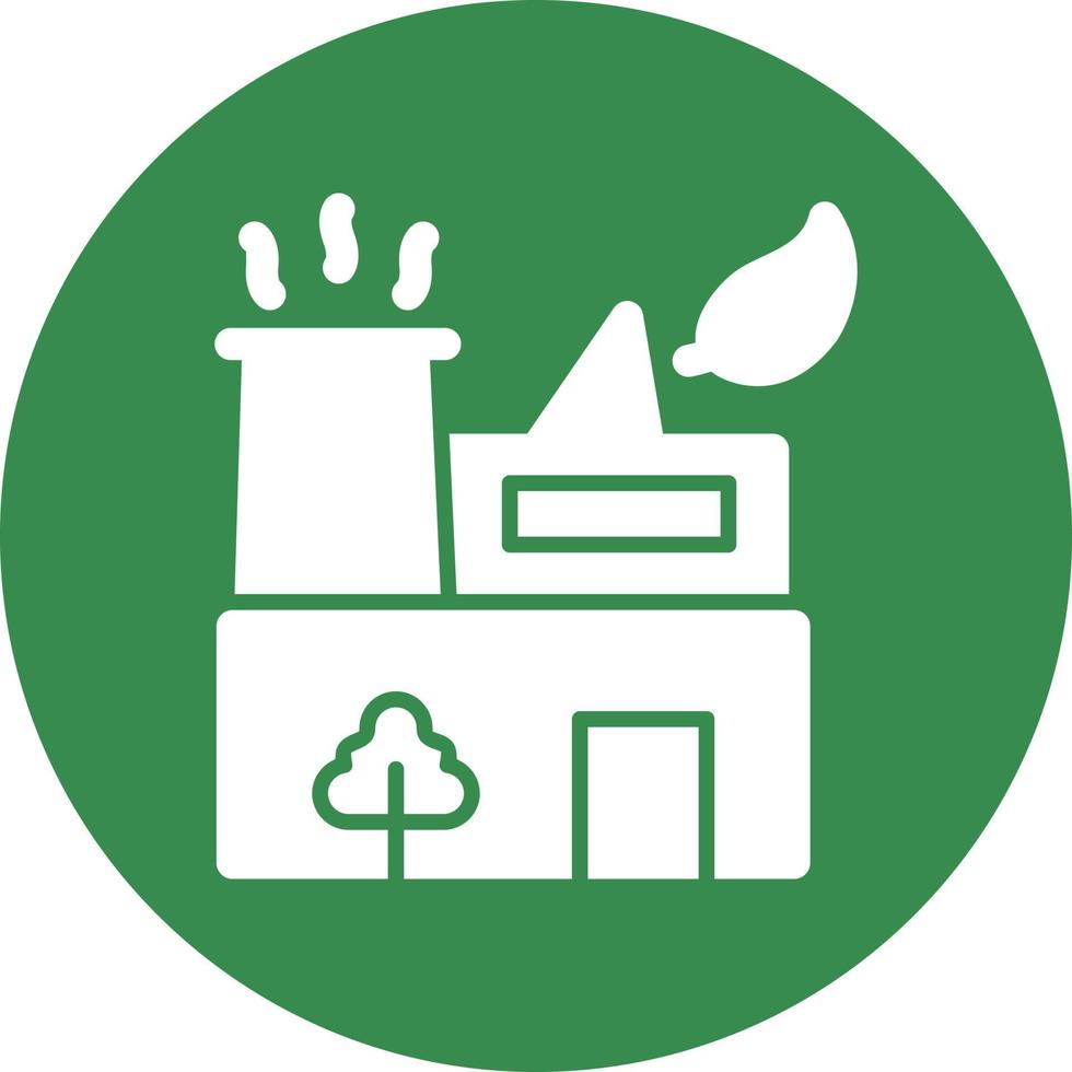 Green Factory Flat Icon vector