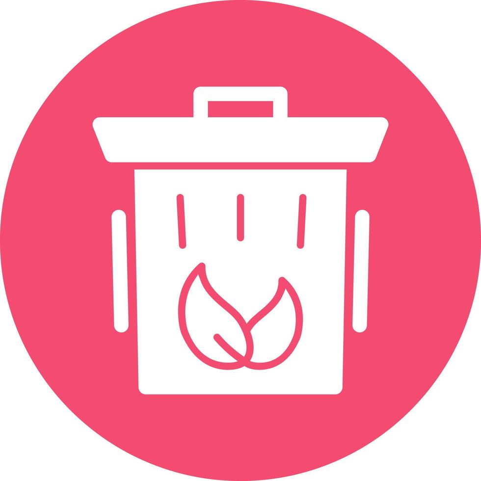 Eco Trash Bin Flat Icon vector