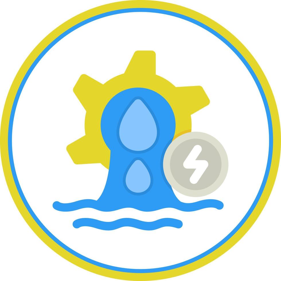 Hydro Power Flat Icon vector