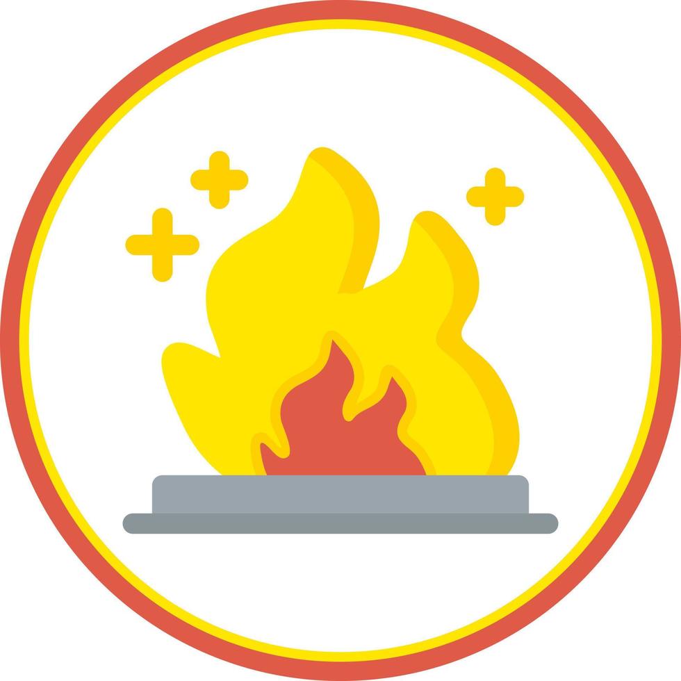 icono plano de energía de fuego vector