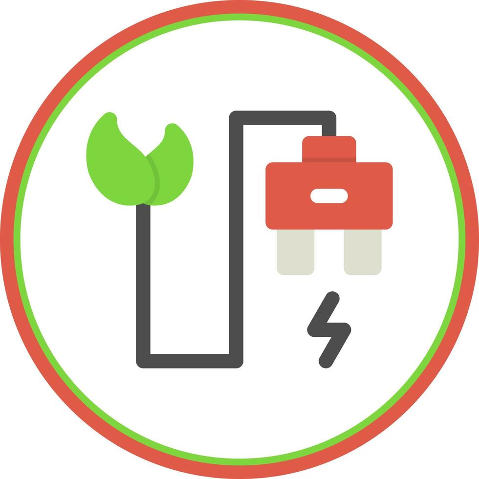 Eco Power Socket Flat Icon vector