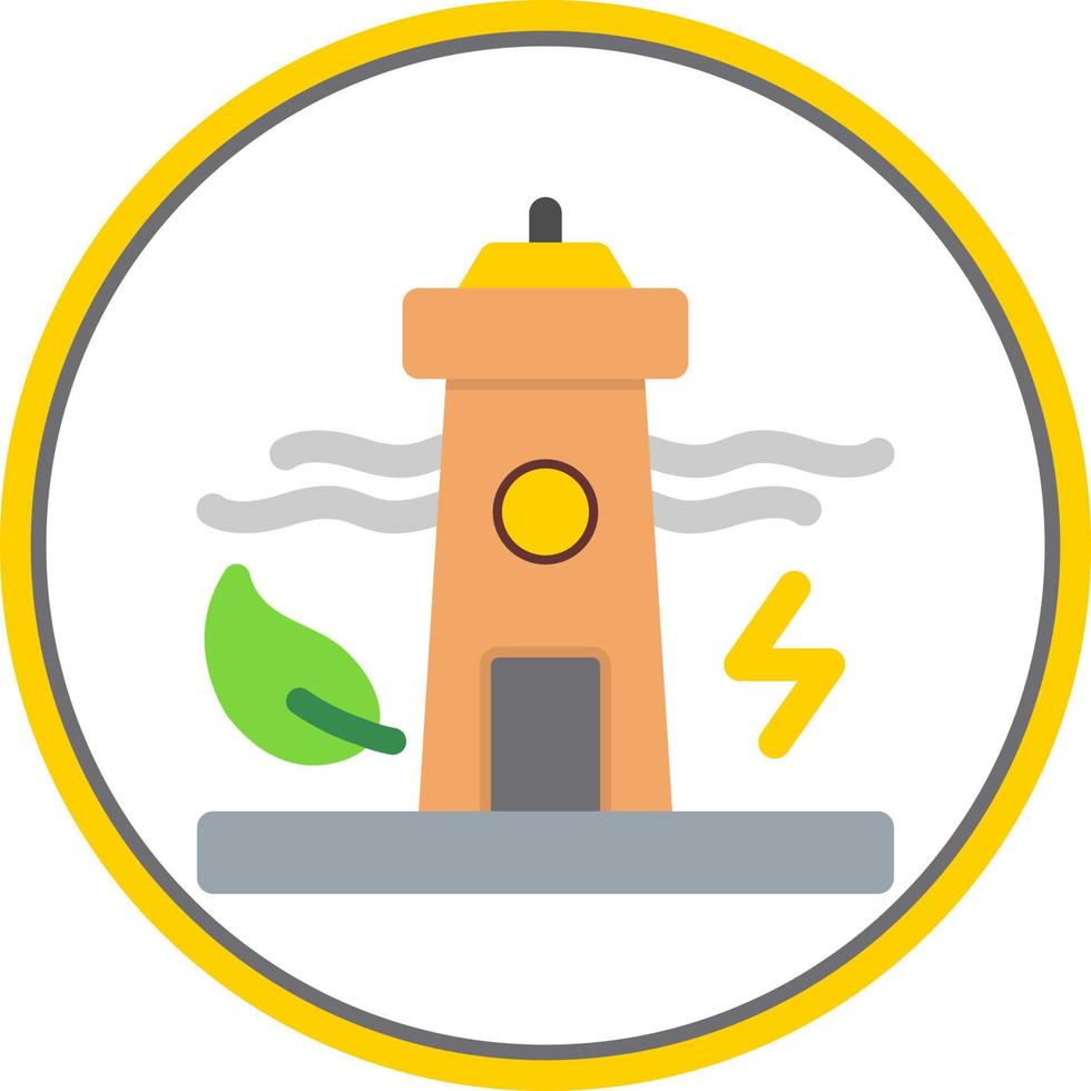 icono plano de la energía de las mareas vector