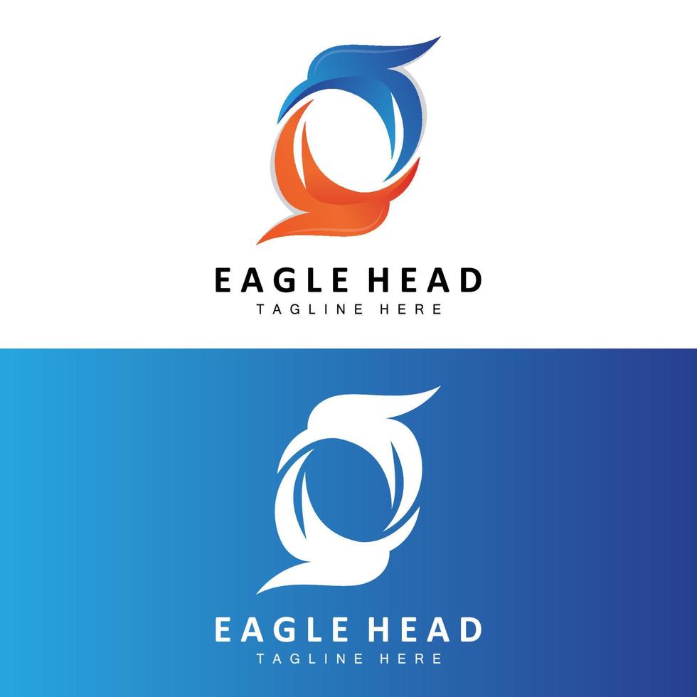 Eagle Head Logo Design, Flying Feather Animal Wings Vector, Product Brand Icon Illustration vector