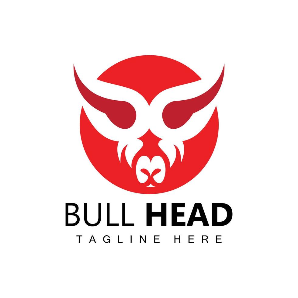 Bull Head Logo, Farm Animal Vector, Livestock Illustration, Company Brand Icon vector