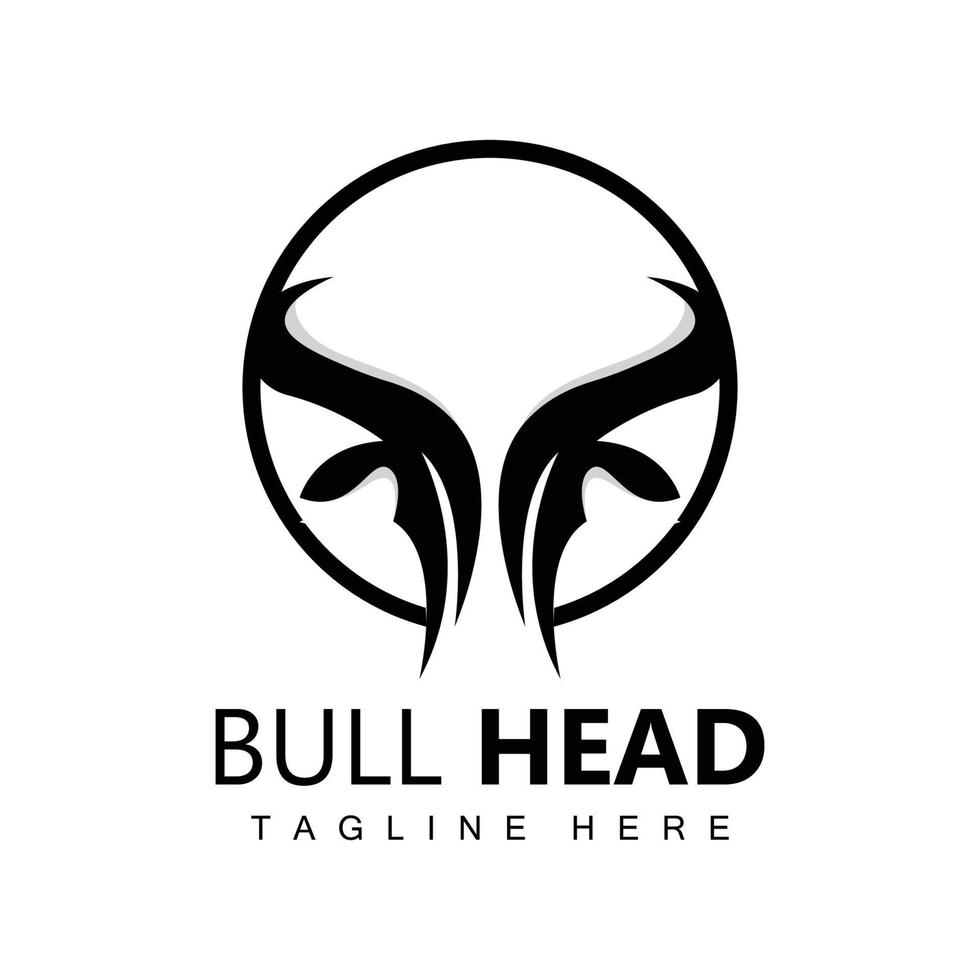 Bull Head Logo, Farm Animal Vector, Livestock Illustration, Company Brand Icon vector