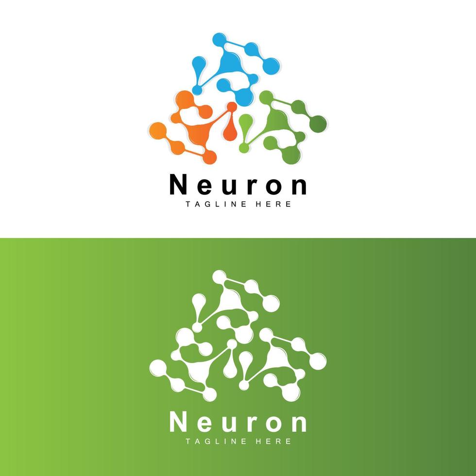 vector de diseño de logotipo de neurona ilustración de células nerviosas marca de salud de adn molecular