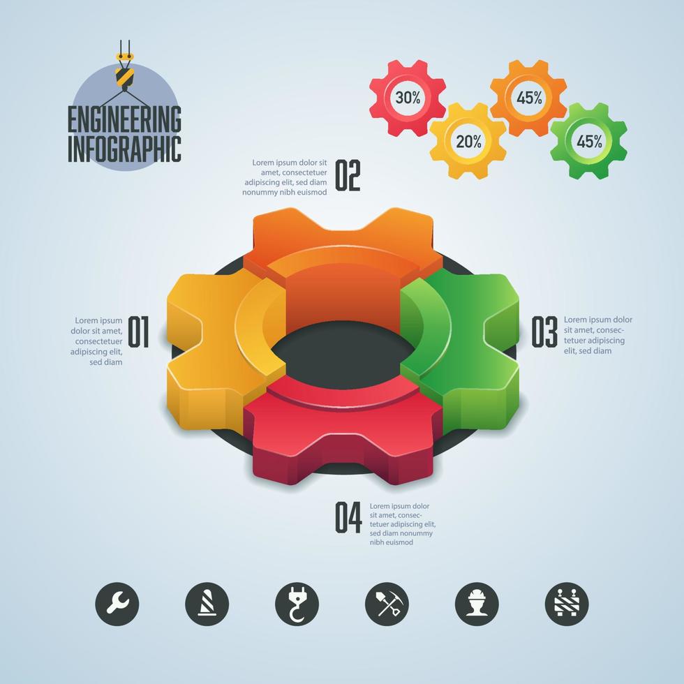 engineer Infographic plate vector