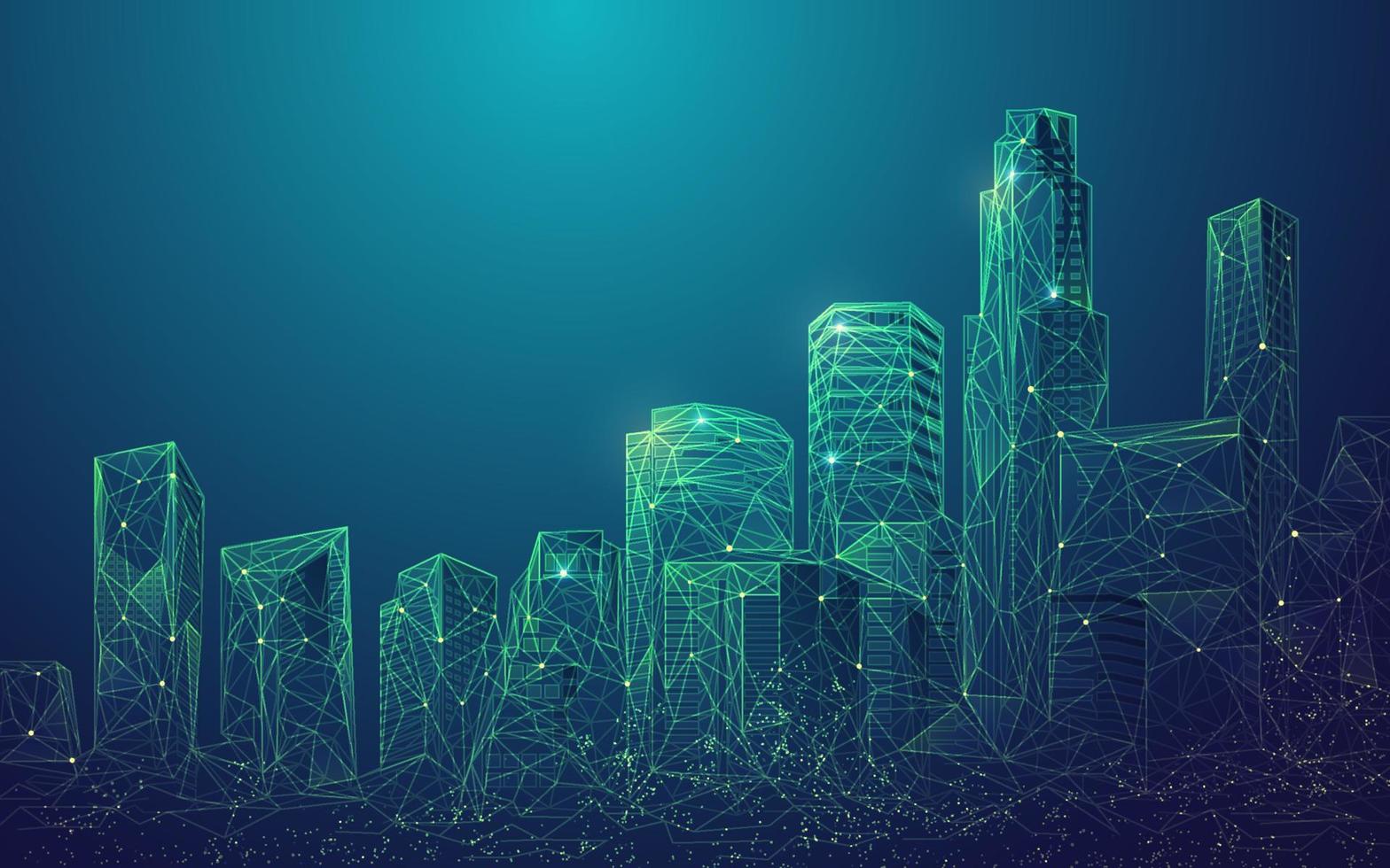 polygon City concept vector