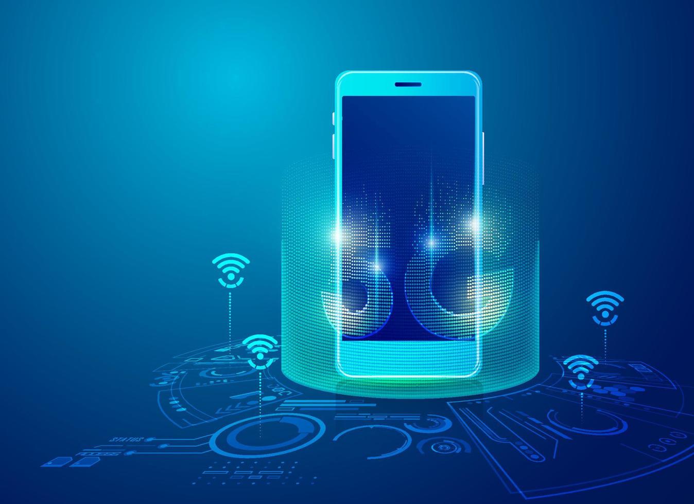 5g mobile tech vector