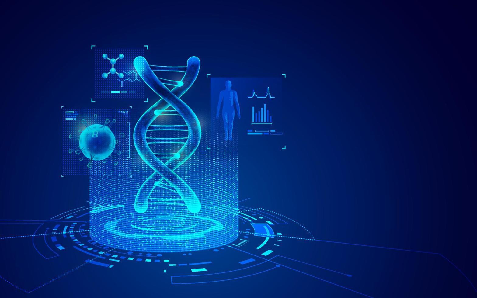 análisis de adn de ciencia ficción vector