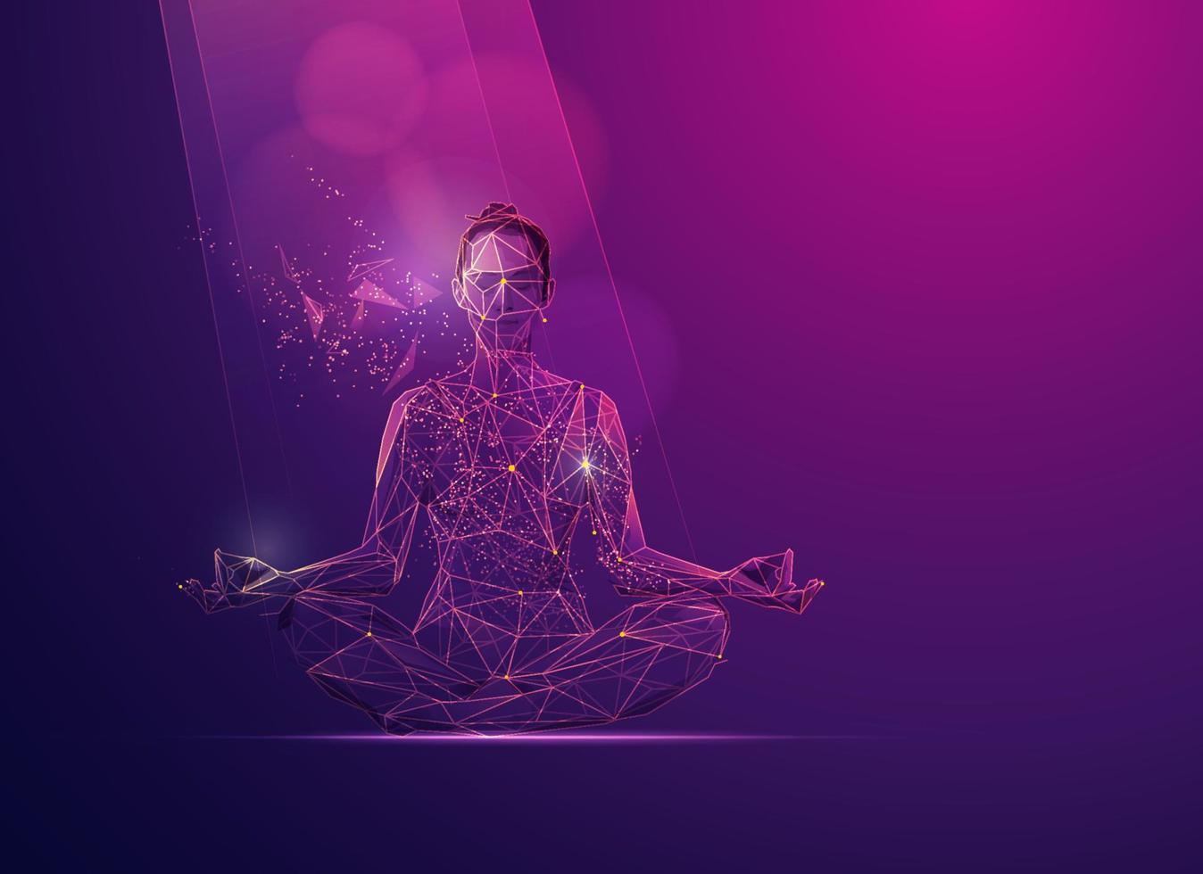 polygon meditation theme vector