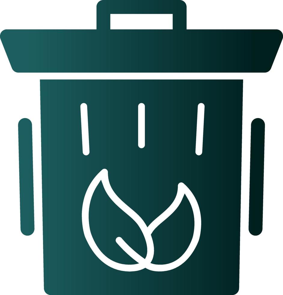 Eco Trash Bin Flat Icon vector