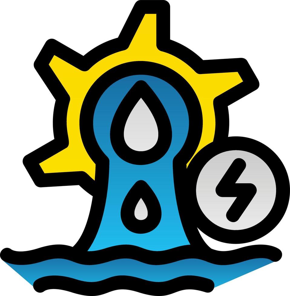 Hydro Power Flat Icon vector