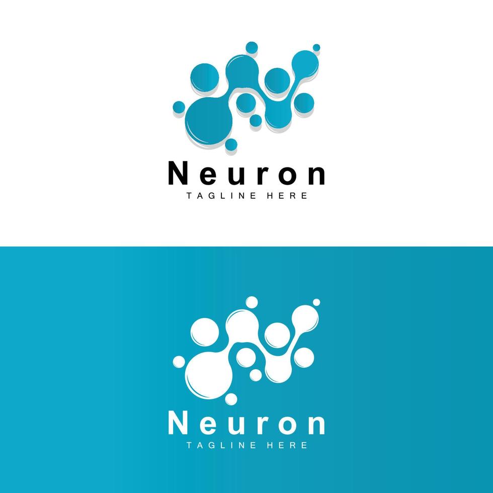 Neuron Logo Design Vector nerve cell illustration Molecular DNA health brand