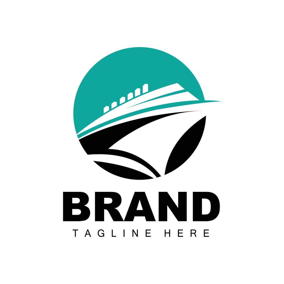 Ship Logo, Ocean Transport Vector, And Cruise Ship, Cargo, Logistics, Sailing School, Speedboat vector