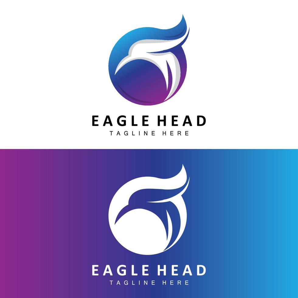 Eagle Head Logo Design, Flying Feather Animal Wings Vector, Product Brand Icon Illustration vector