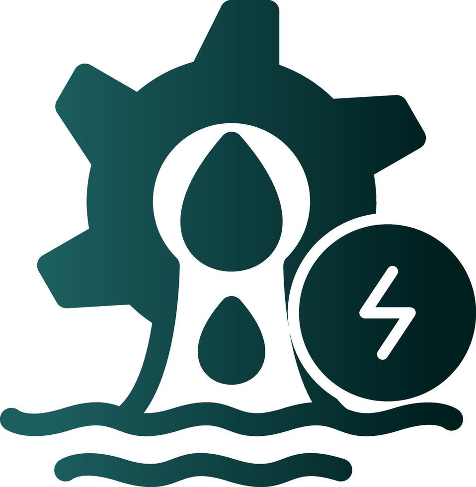 Hydro Power Flat Icon vector