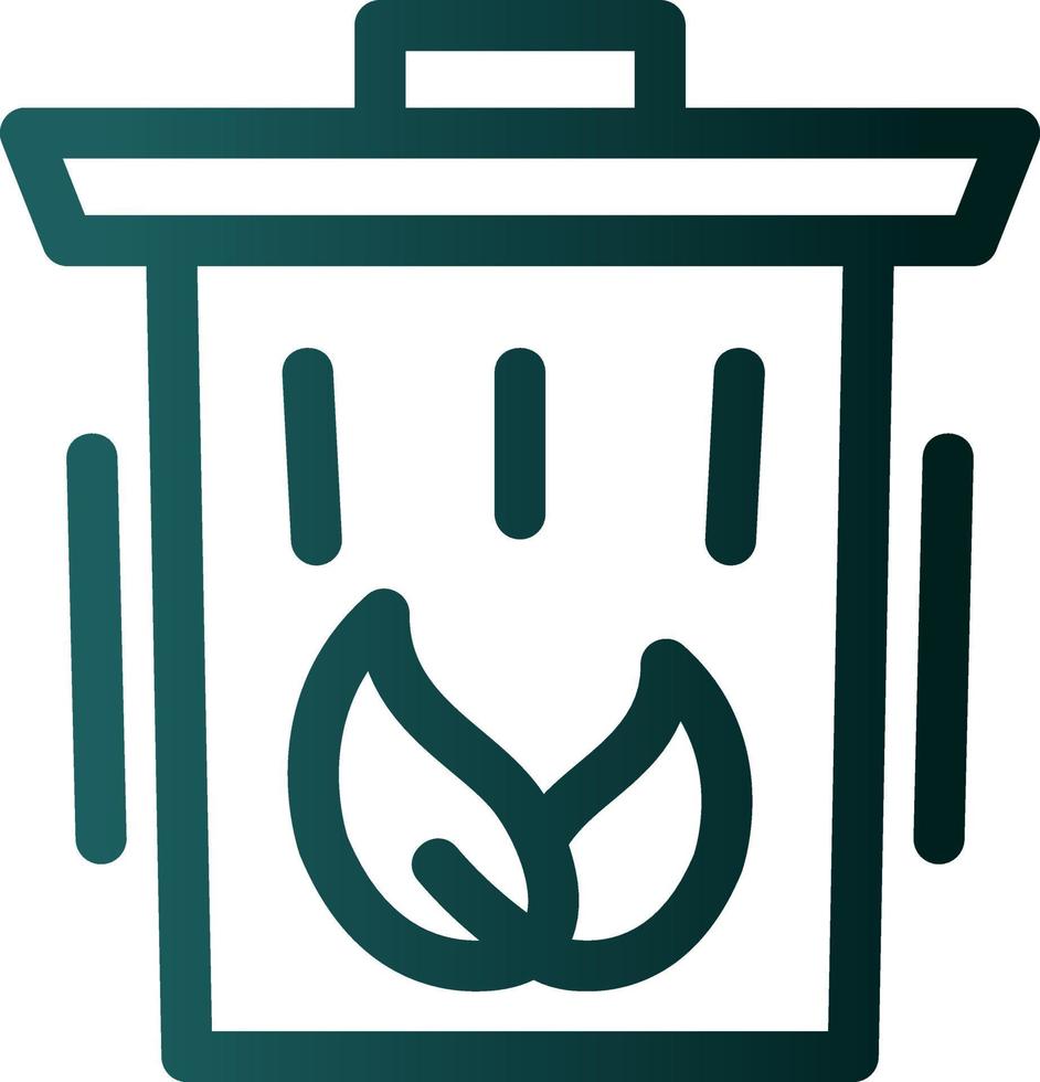 Eco Trash Bin Flat Icon vector