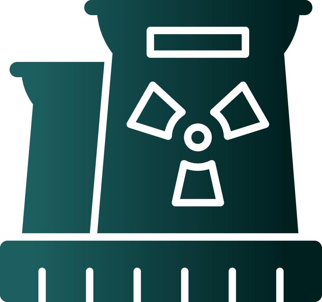 Nuclear Plant Flat Icon vector