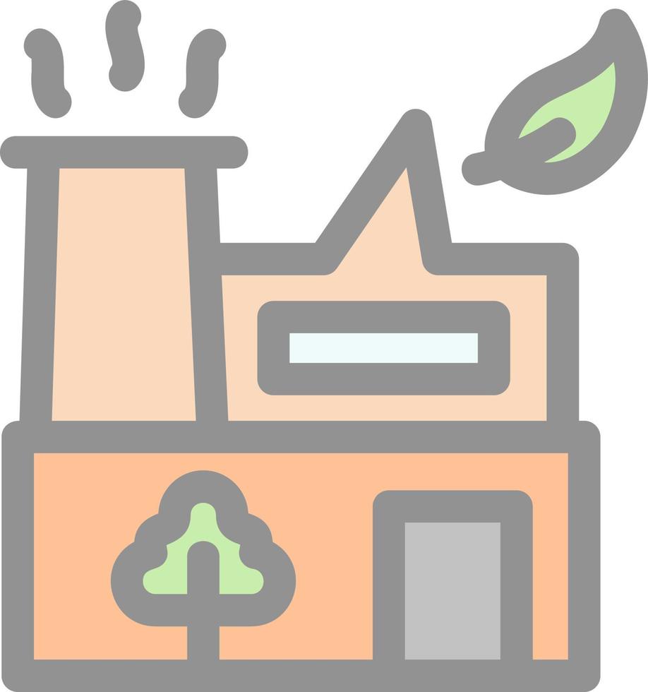 Green Factory Flat Icon vector