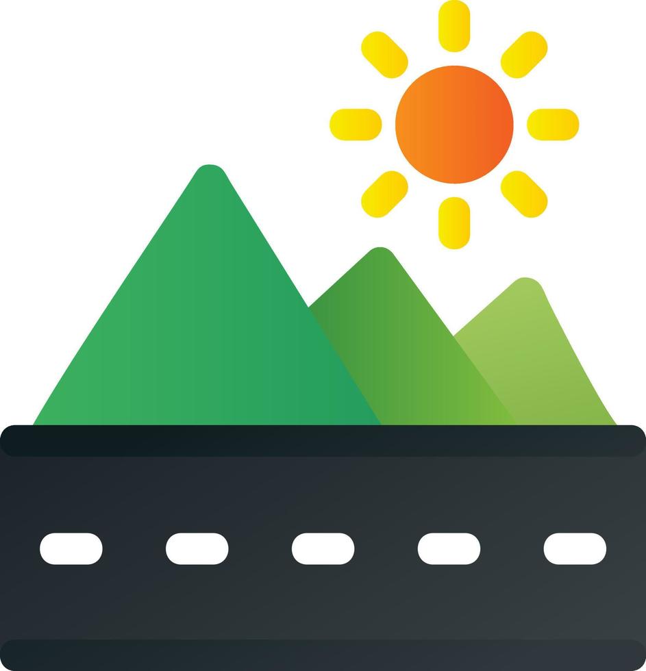 Hills Landscape Glyph Icon vector
