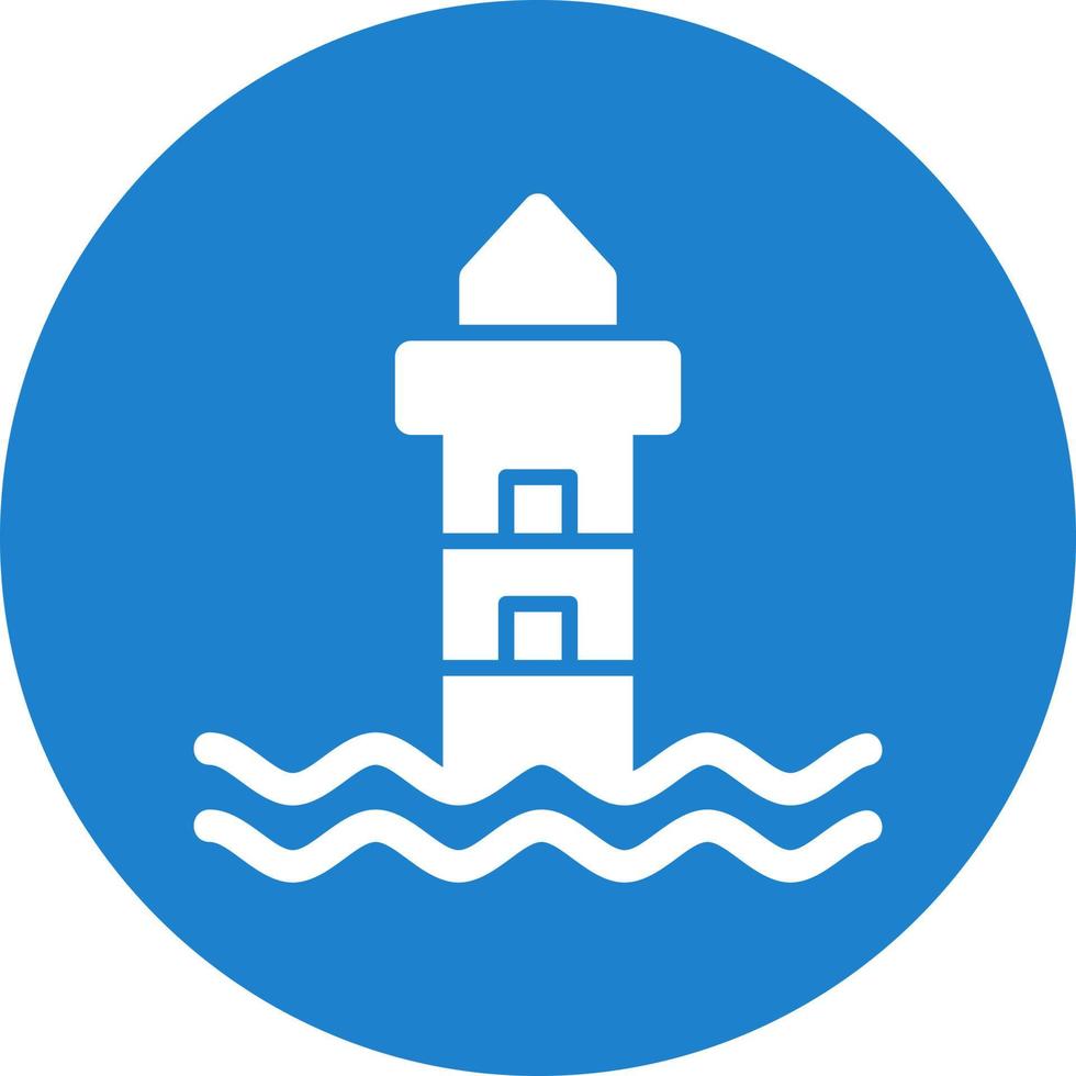 Lighthouse Landscape Glyph Icon vector