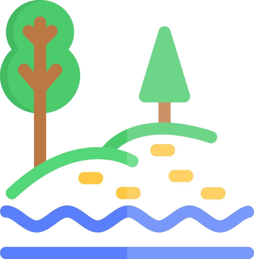 icono de glifo de paisaje de lago vector