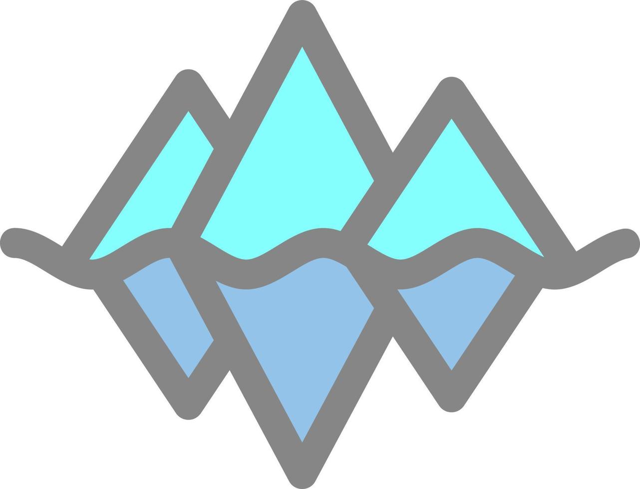 Iceberg Landscape Glyph Icon vector