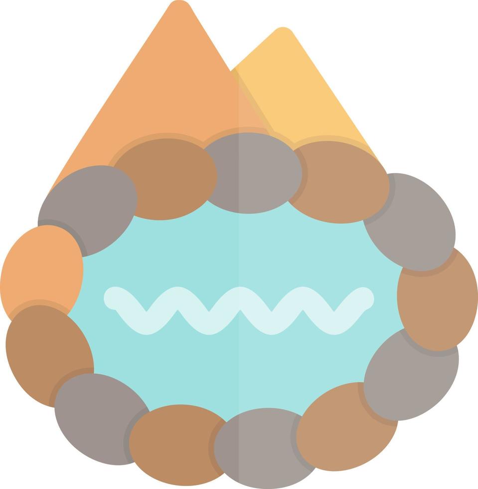 Hot Spring Landscape Glyph Icon vector