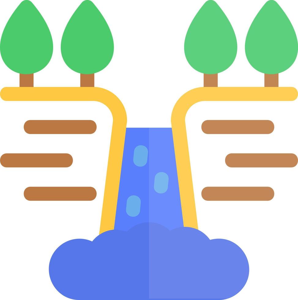 Waterfall Landscape Glyph Icon vector