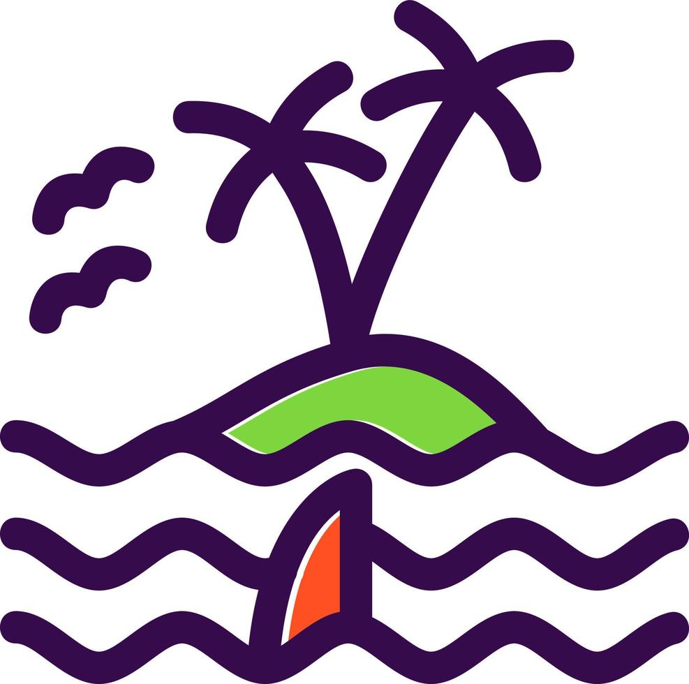 Island Landscape Glyph Icon vector