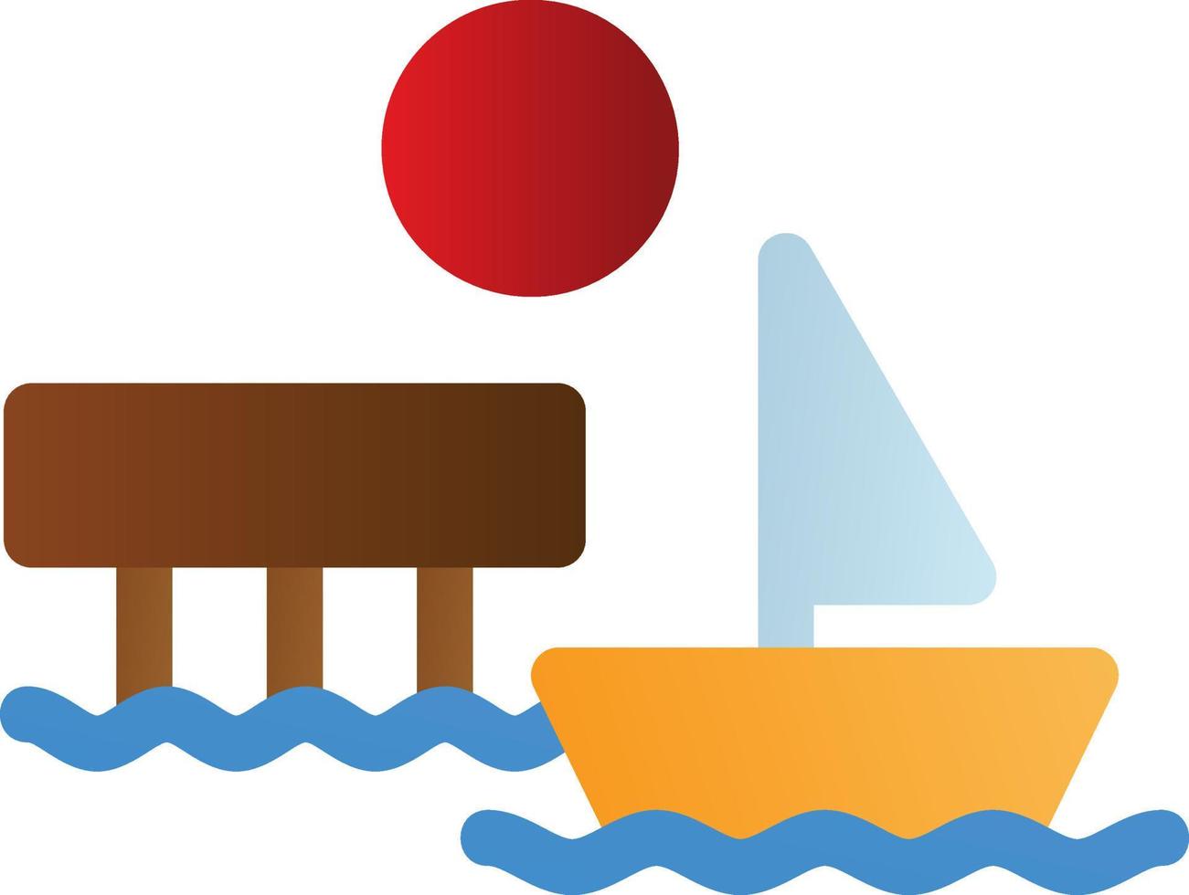 Dock Landscape Glyph Icon vector