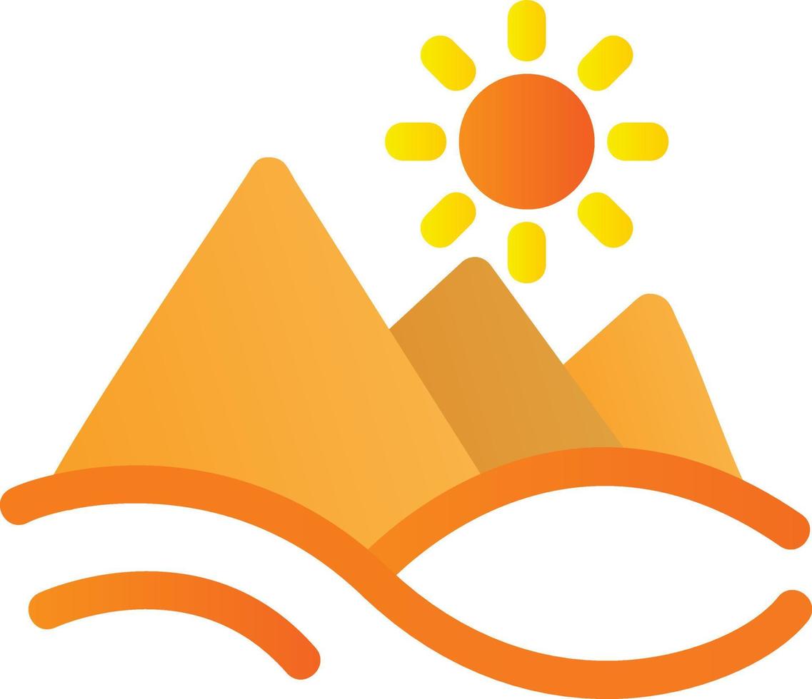 Pyramid Landscape Glyph Icon vector