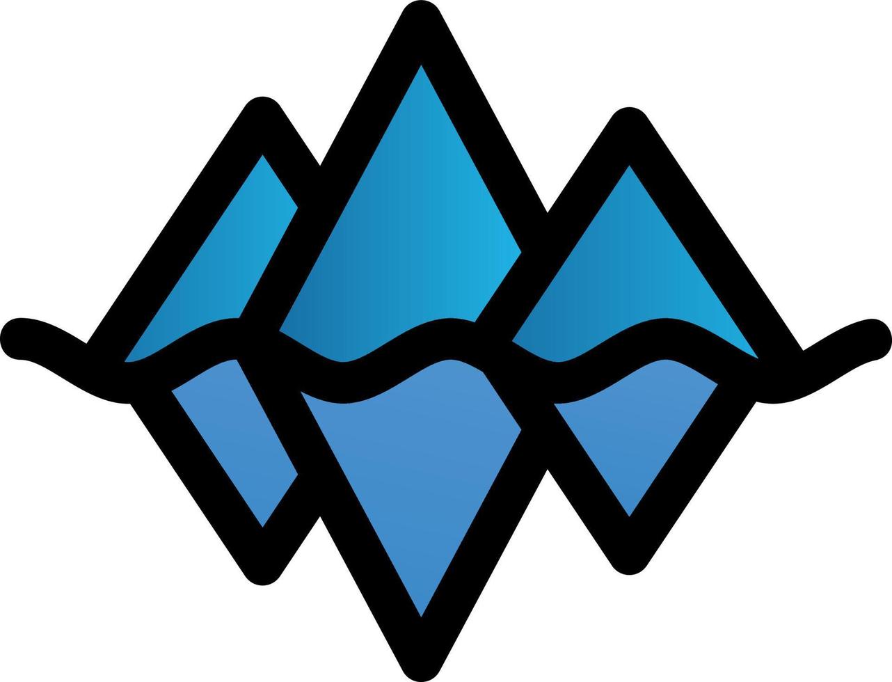 Iceberg Landscape Glyph Icon vector