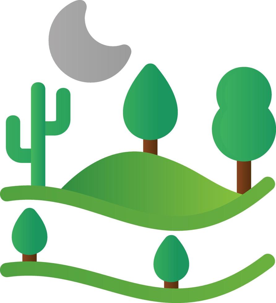 Moon Landscape Glyph Icon vector