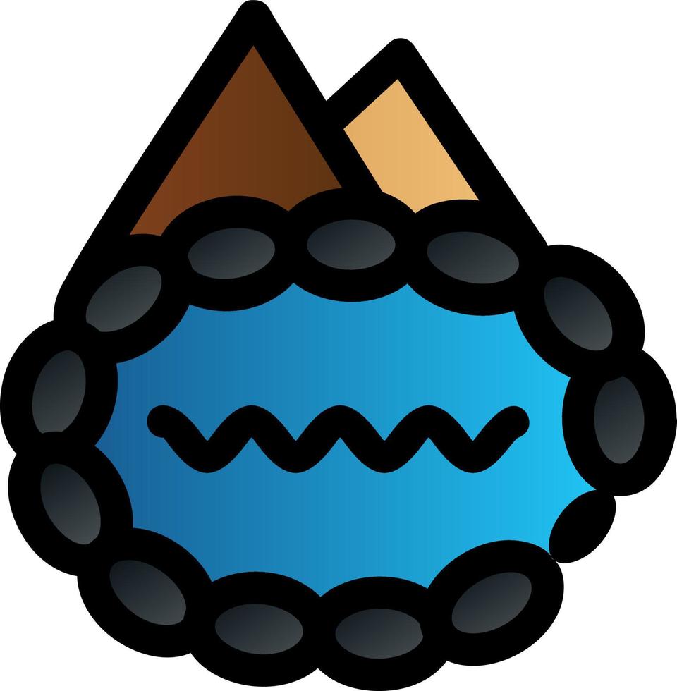 Hot Spring Landscape Glyph Icon vector