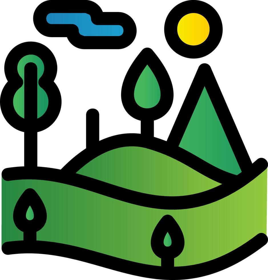 icono de glifo de paisaje forestal vector