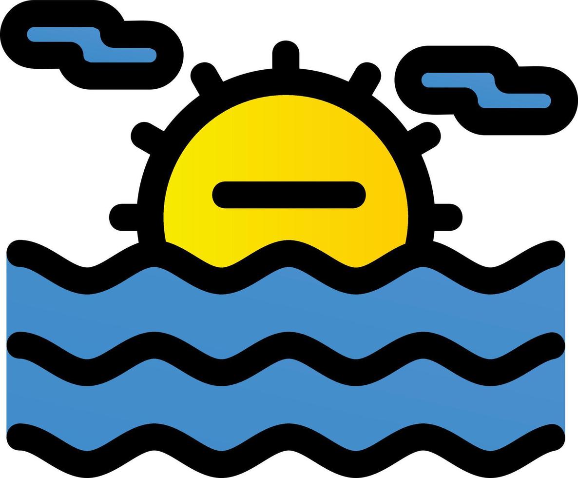 Sea Landscape Glyph Icon vector