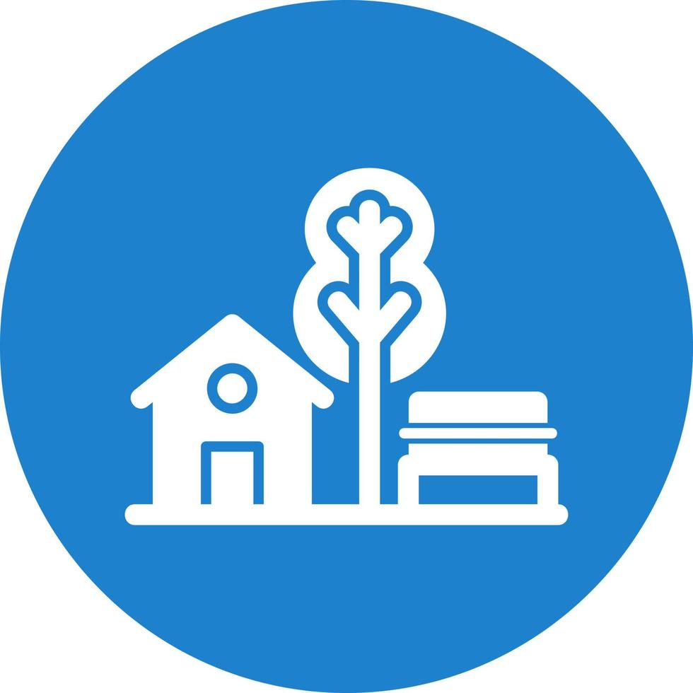 Village Landscape Glyph Icon vector